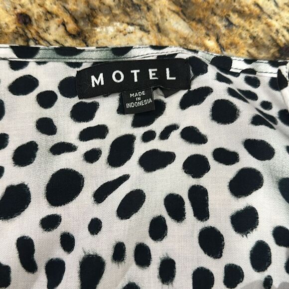 Motel Datista Square Neck Slip Mini Dress Dalmatian Size L - Picture 6 of 10